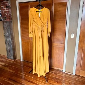 NWT Baltic Born Long Sleeve Maxi Dress - Mustard Yellow - Size Medium